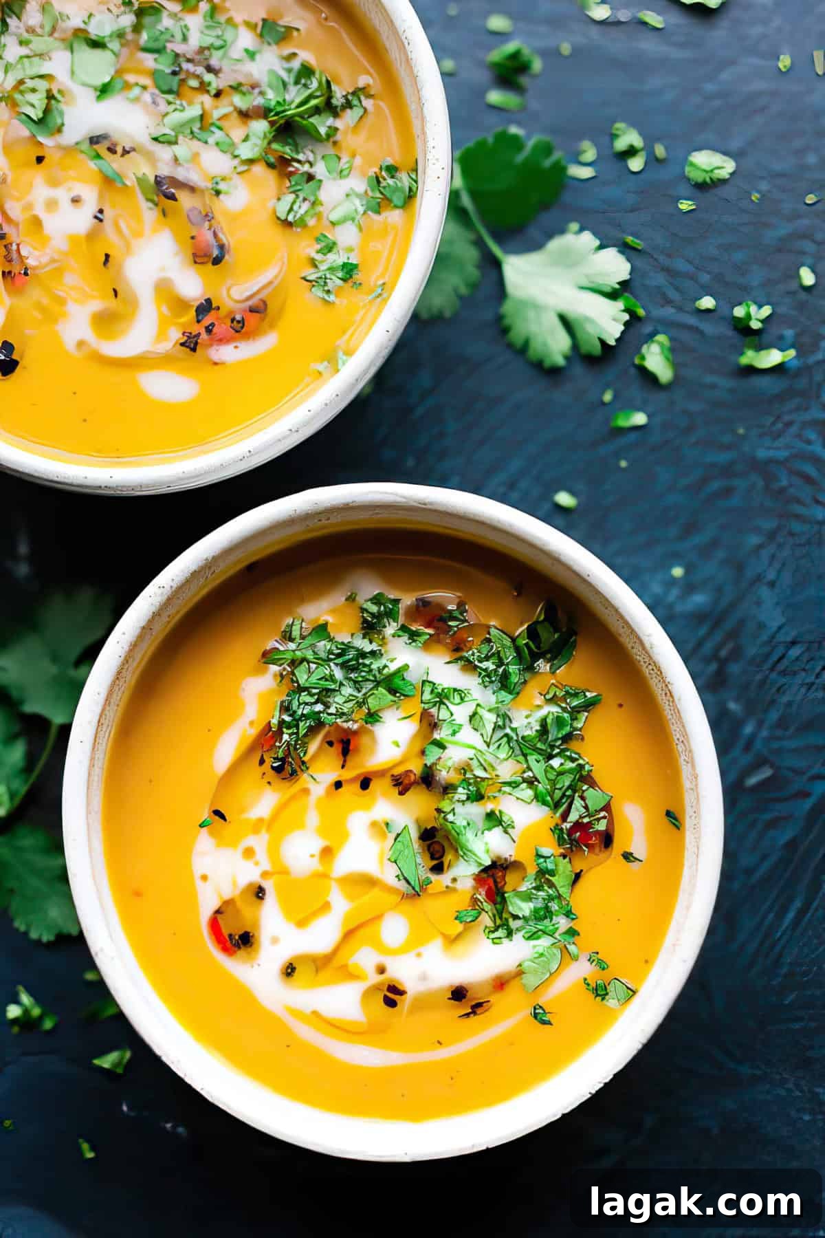 Creamy Sweet Potato and Coconut Soup Recipe for Cozy Nights 2 Sweet potato coconut soup with fresh cilantro.