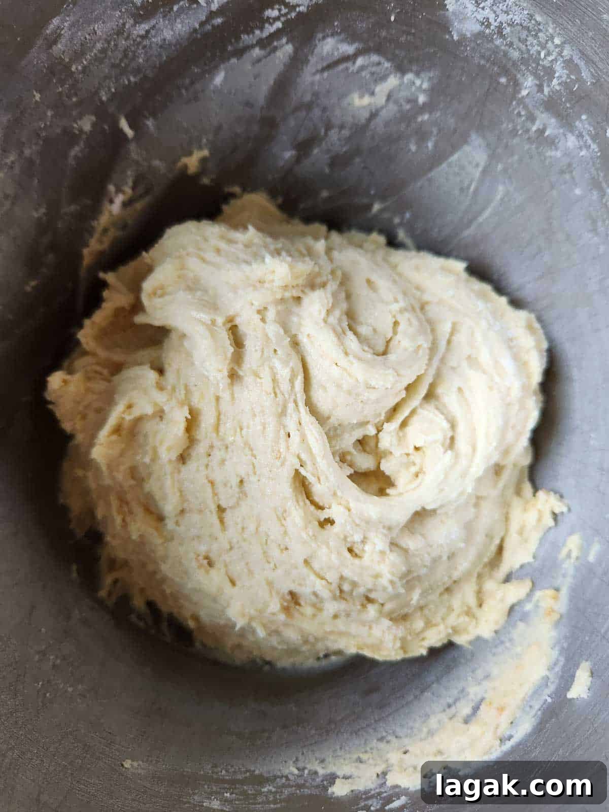 Italian Lemon Drop Cookies Recipe — Zesty Citrus Biscotti-Style Treat 6 Finished dough in a bowl for lemon drop cookies.