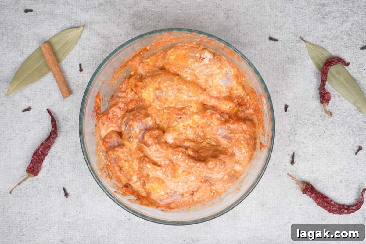 Chicken Angara Recipe: Spicy Grilled Chicken with Smoky Sauce 5 Marinated chicken.