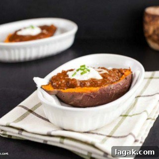 Taco Chili Stuffed Sweet Potatoes Recipe for Flavor-Packed Dinner 4 Taco Chili Stuffed Sweet Potatoes. grain free, paleo and low carb