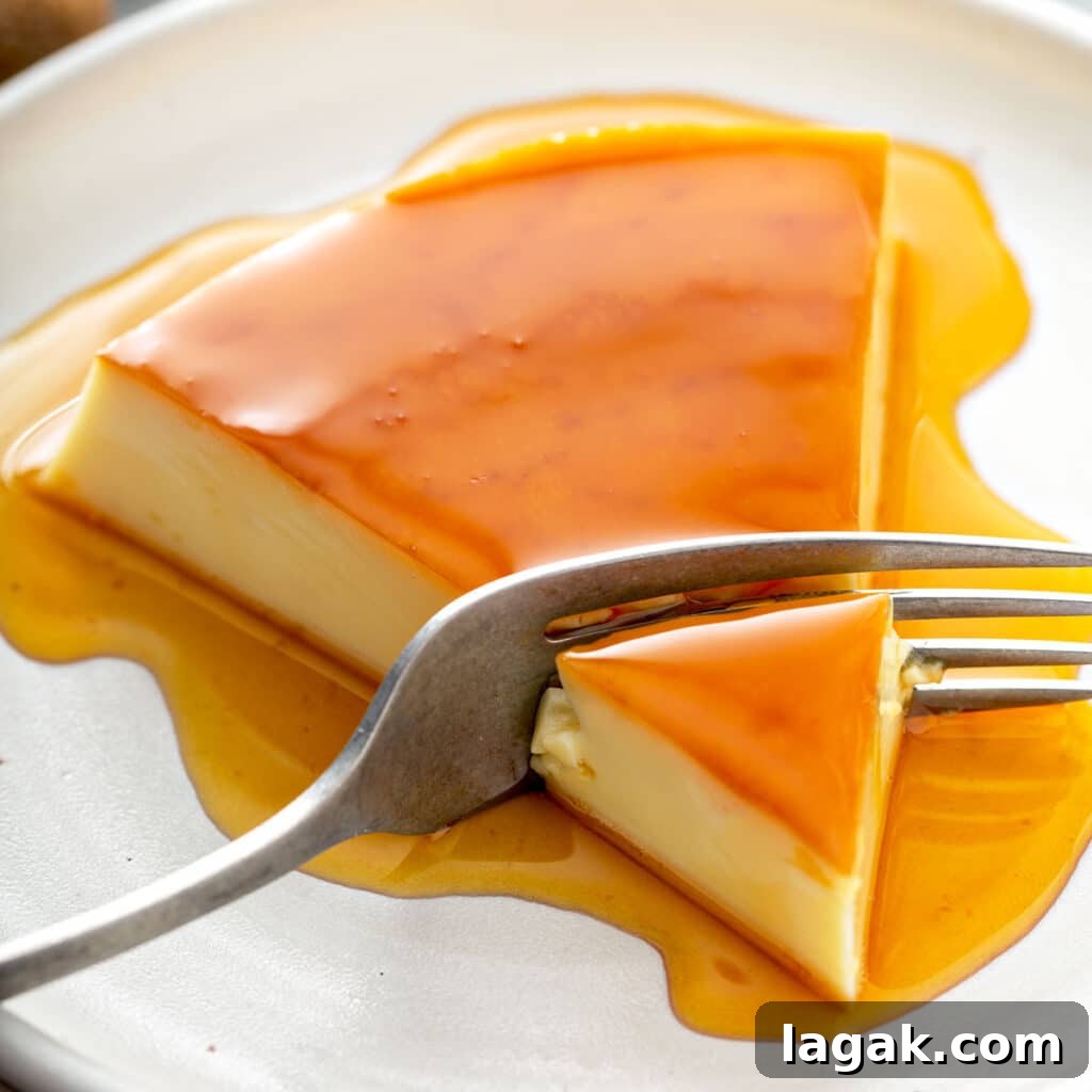 14 Romantic Valentine's Day Recipes to Make at Home 11 Rich and creamy flan with caramel on a white plate