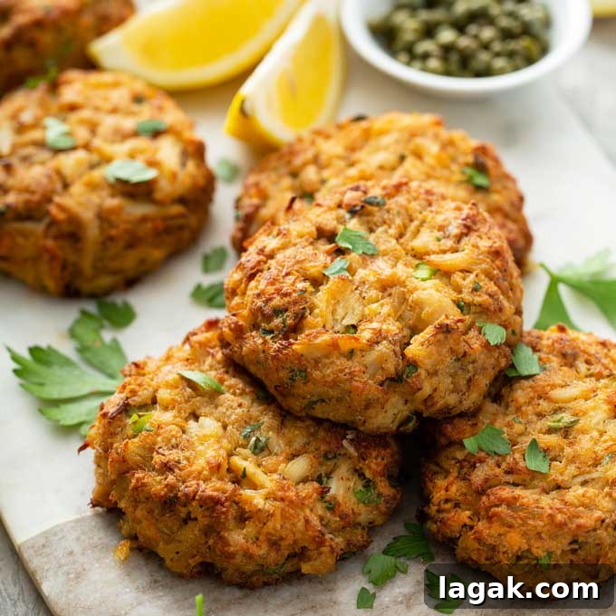 14 Romantic Valentine's Day Recipes to Make at Home 4 Crispy golden brown Maryland style crab cakes on a marble surface