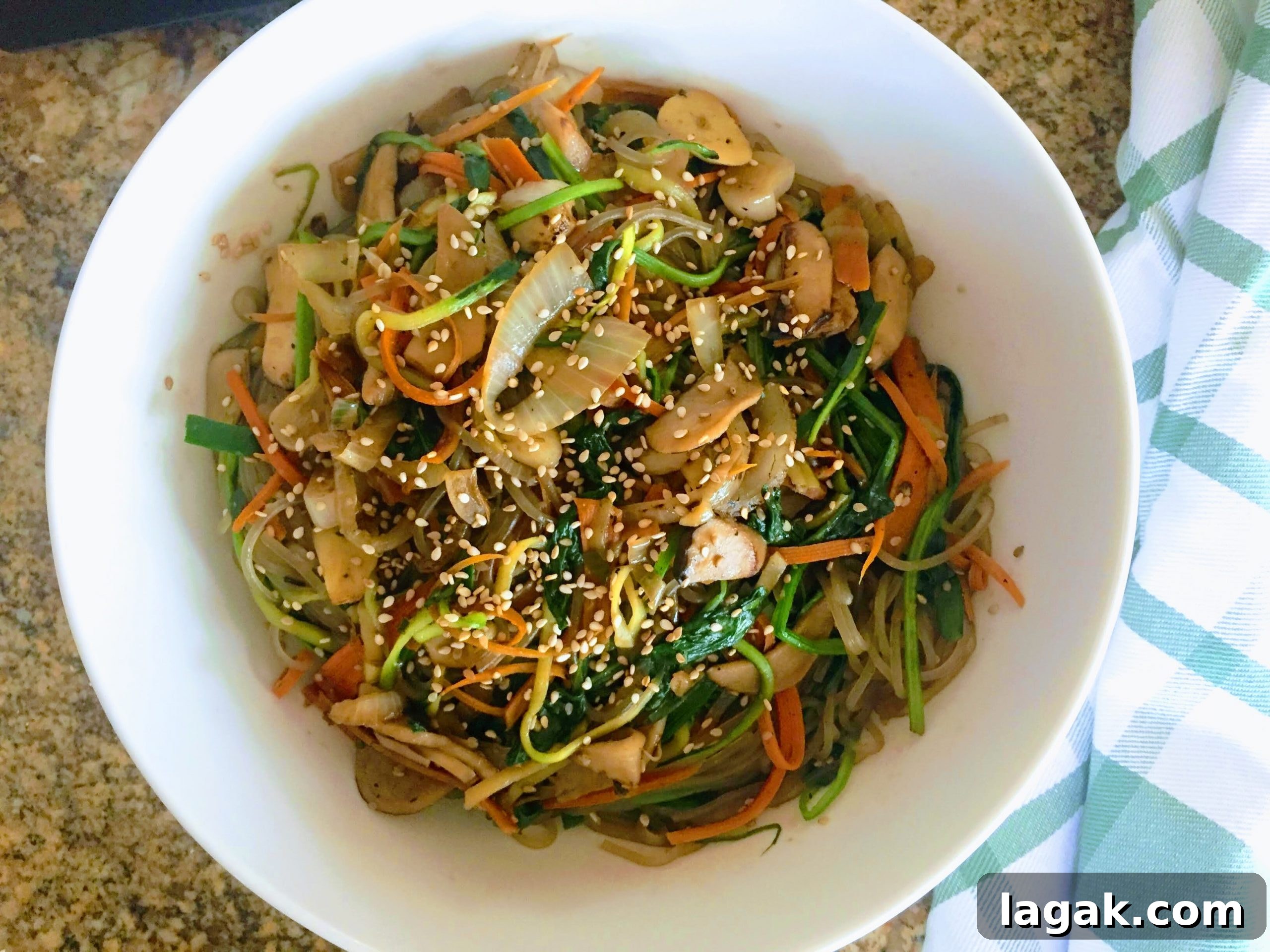 Korean japchae noodles Korean japchae noodles