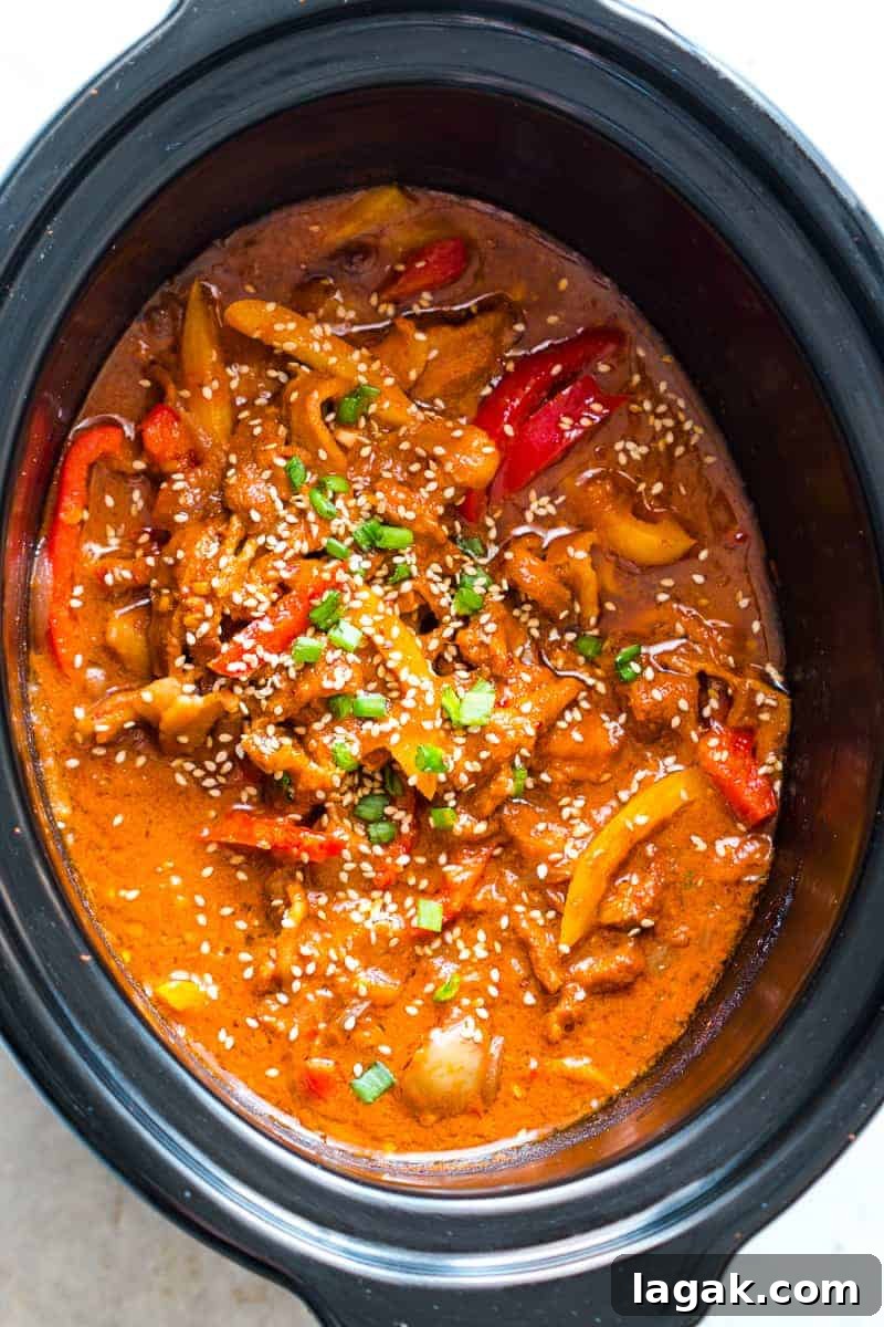 Easy Slow Cooker Korean Pork Bulgogi recipe that can be made in a crockpot and has spicy gochujang in its marinade. Healthy, yummy stew that's perfect over rice for dinner!