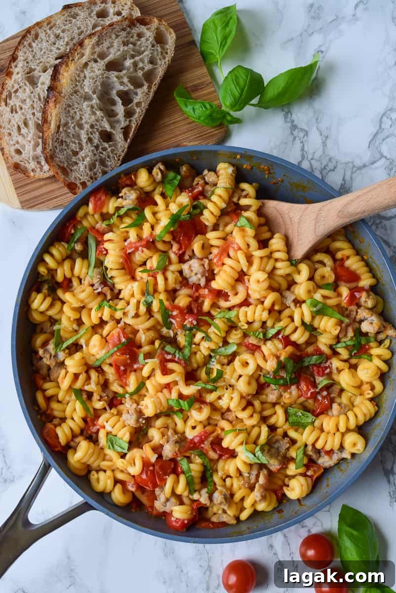 Cherry Tomato & Chicken Sausage Pasta Recipe for Quick Weeknights 2 Cherry Tomato and Chicken Sausage Pasta