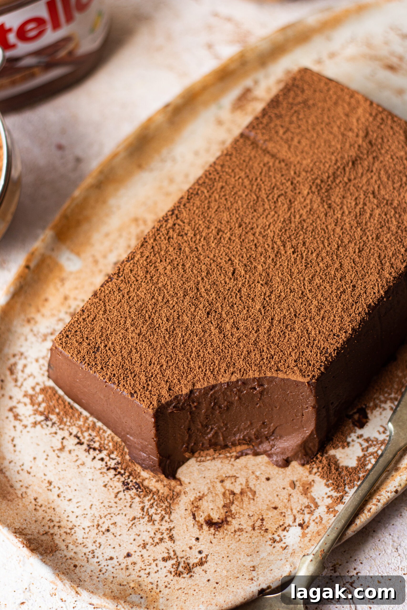 Sliced nutella pudding