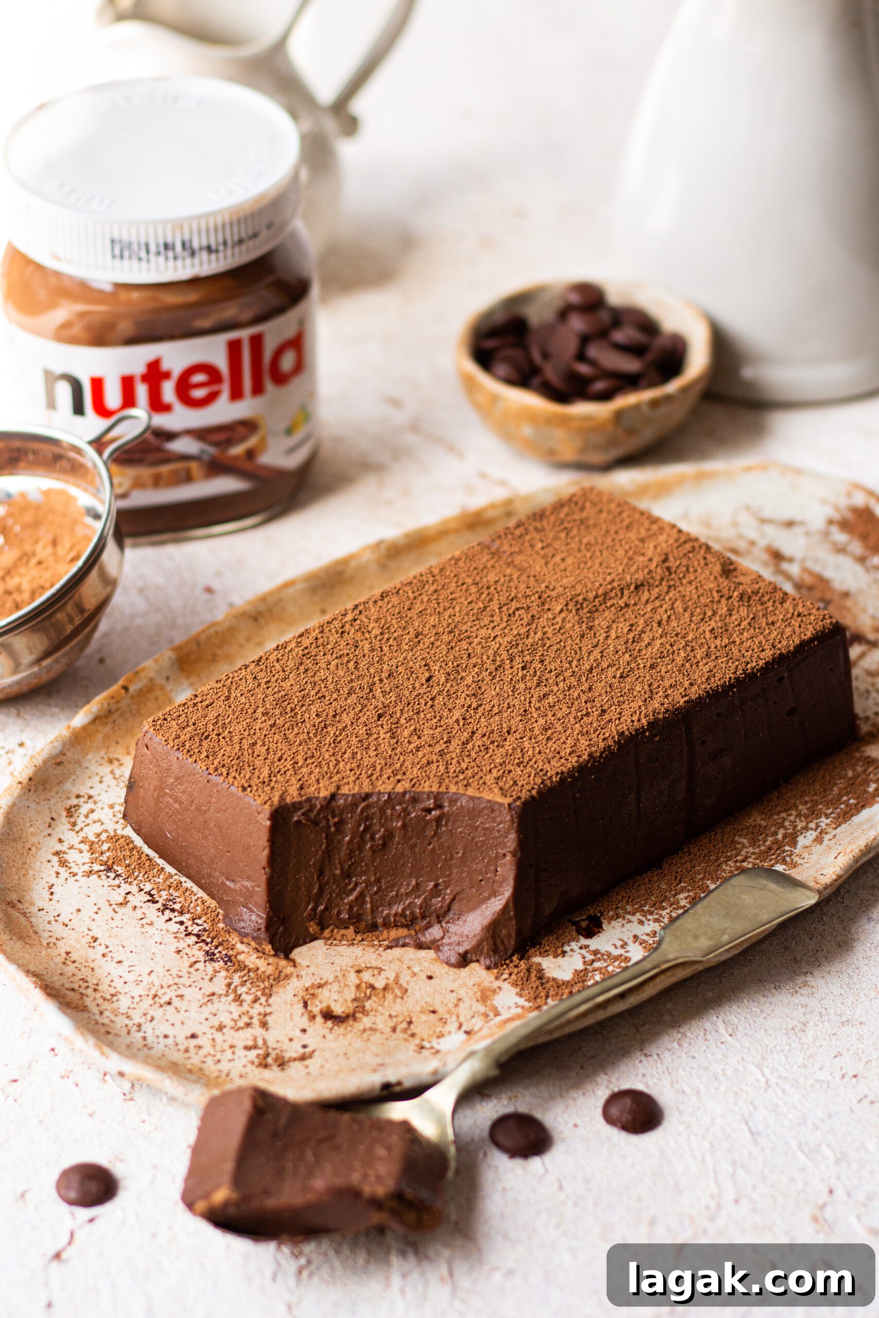 Nutella pudding slice