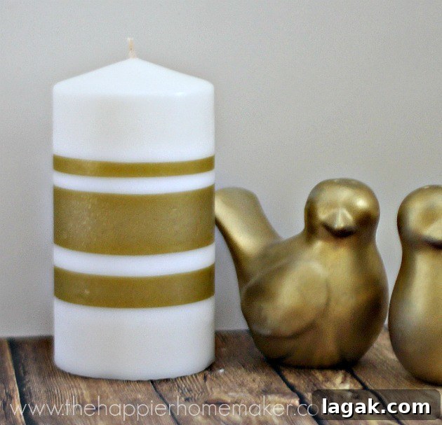 Striped Pillar Candle