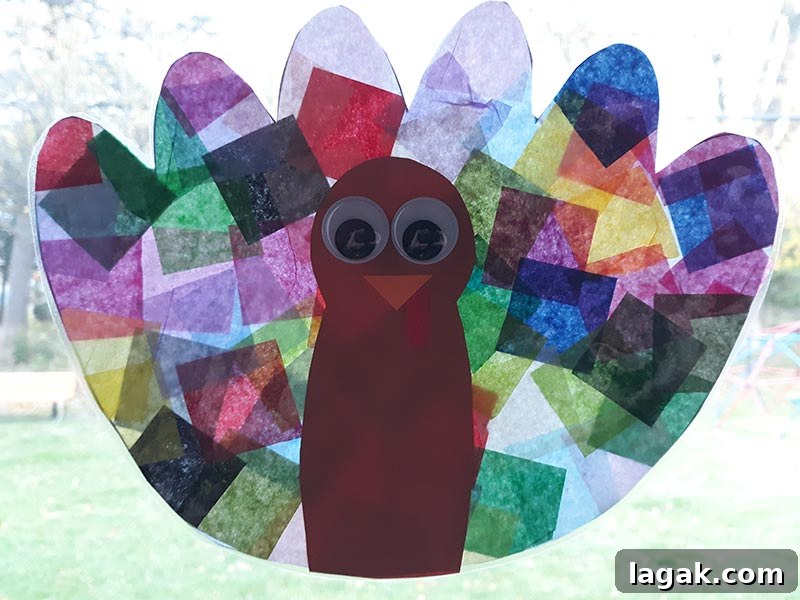 Turkey Tissue Paper Suncatcher