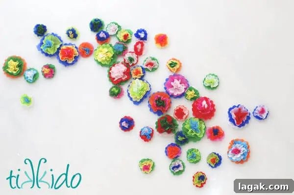 Mini Tissue Paper Flowers