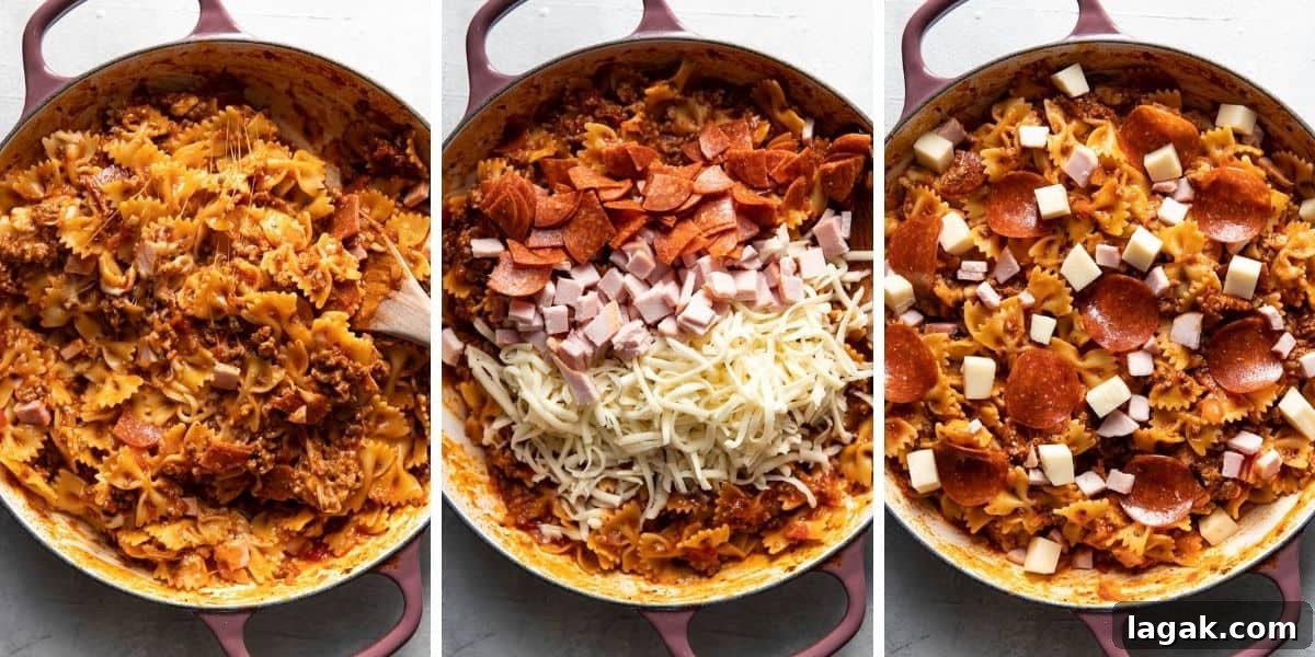 30-Minute Meat-Lovers Pizza Pasta Bake: One-Pot Comfort Meal 7 meat lovers pizza pasta bake.