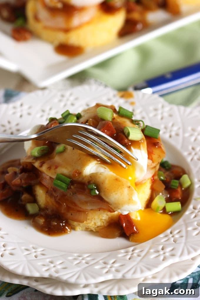 Shrimp and Grits Eggs Benedict with Spicy Red-Eye Gravy 5 Shrimp and Grits Eggs Benedict with Spicy Red Eye Gravy