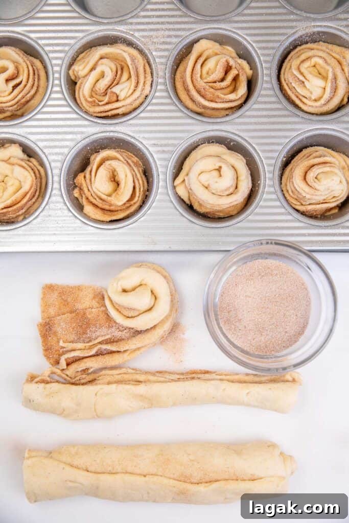 assembling crescent roll cruffins