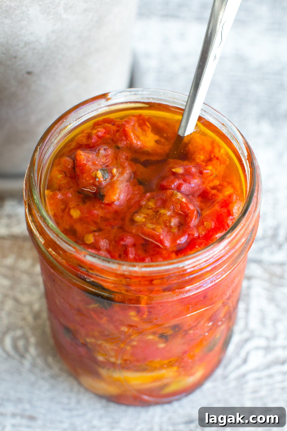 Tomato Confit and Burrata Crostini Recipe 6 Tomato Confit in a jar
