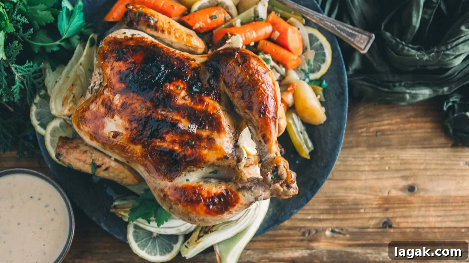 21 Slow Cooker Dinners for Stress-Free Weeknight Meals 7 Whole crock pot chicken cooked until tender with juices pooling at the bottom.