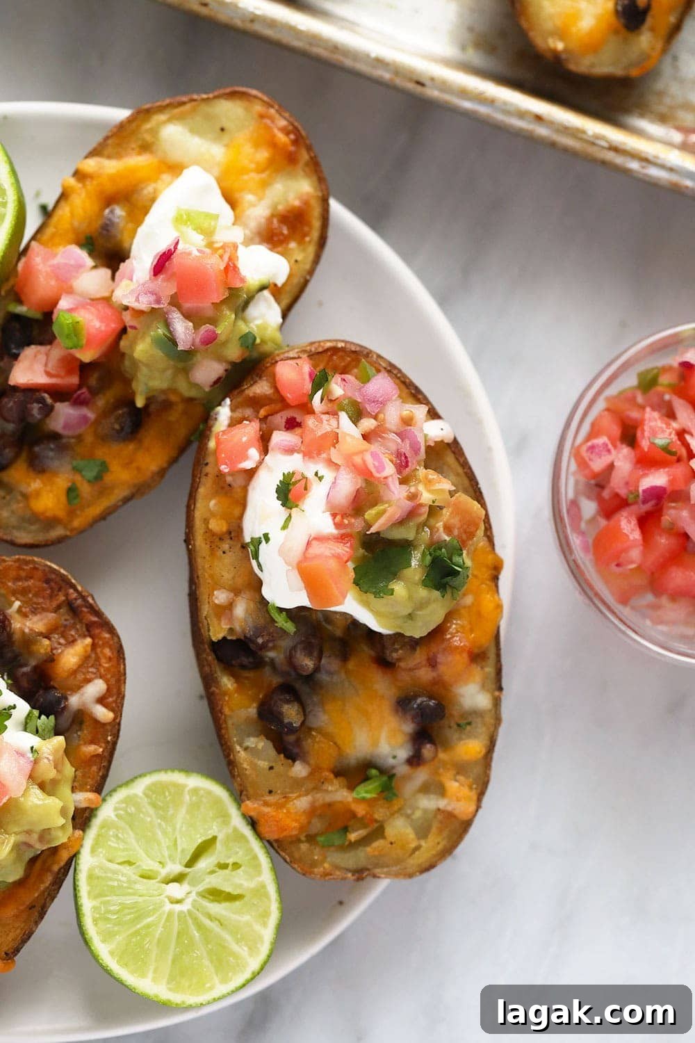 Potato skins on a plate