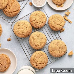 Chewy Browned Butter Snickerdoodle Cookies Recipe 12 Several crackly snickerdoodles on wire racks. Light gray surface.