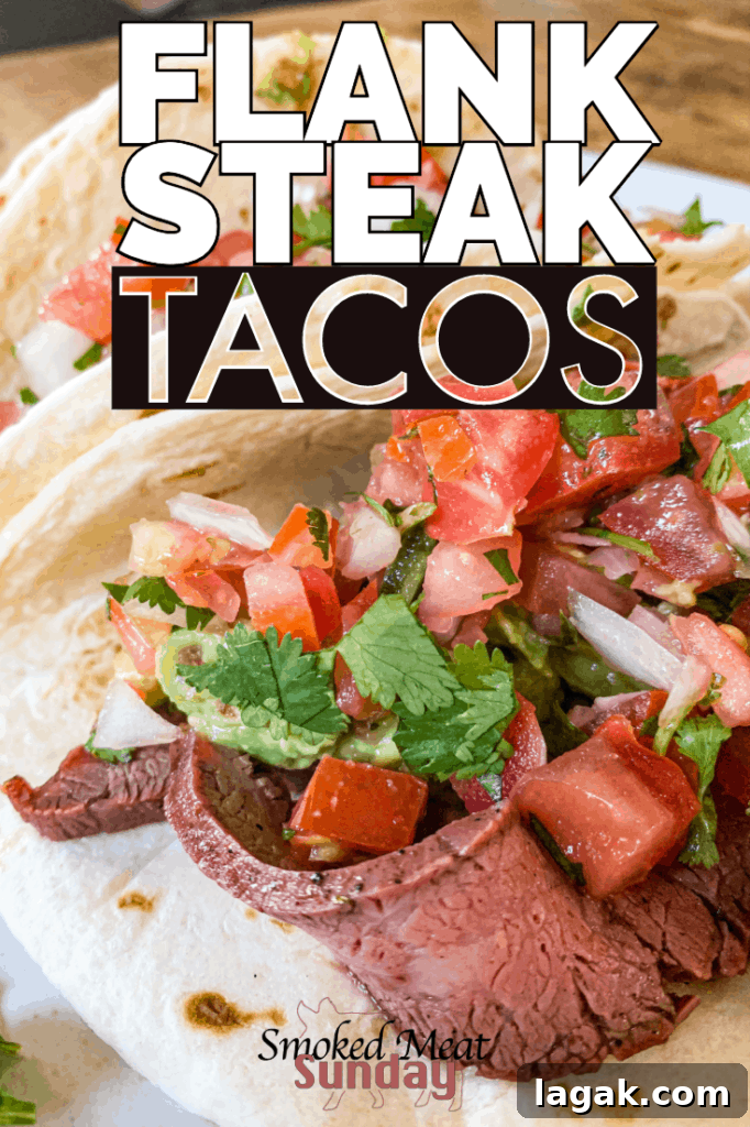 Juicy Flank Steak Tacos with Cilantro-Lime Slaw 2 These are the best flank steak tacos I've ever had. If you're looking for a simple carne asada marinade and a foolproof method to smoke a flank steak, look no further! This is the best way to prepare flank steak.