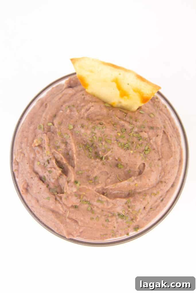 Close up of black bean dip