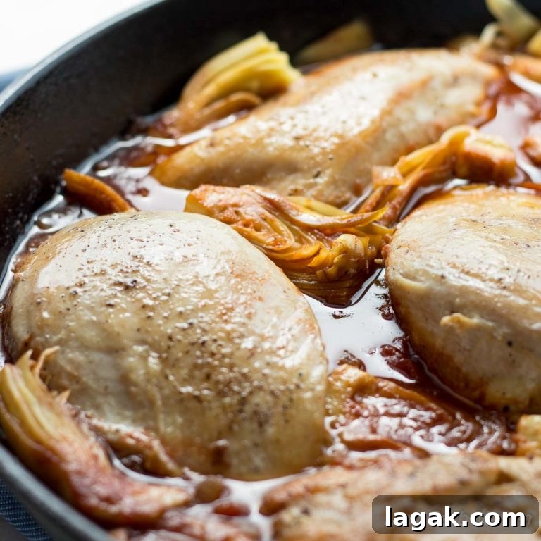 Easy Mediterranean Chicken with Tomatoes & Artichokes is a one skillet dish ready in 30 minutes | low carb, gluten-free, dairy-free, paleo, keto, thm