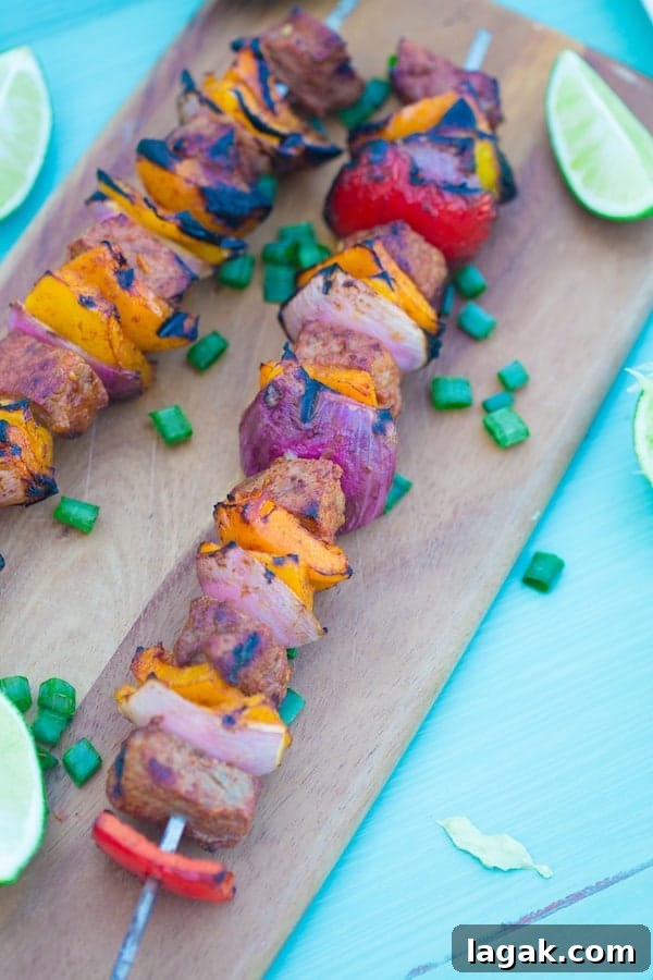 Grilled Steak Fajita Kabobs with Peppers and Onions 2 Steak Fajita Kabobs