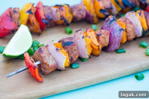 Grilled Steak Fajita Kabobs with Peppers and Onions 3 Steak Fajita Kabobs