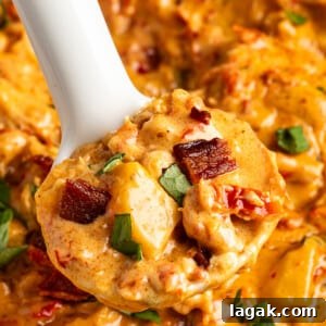 Marry Me Soup Recipe: Creamy Tomato Chicken One-Pot Meal 4 A soup ladle scoops marry me soup out of the pot for serving.