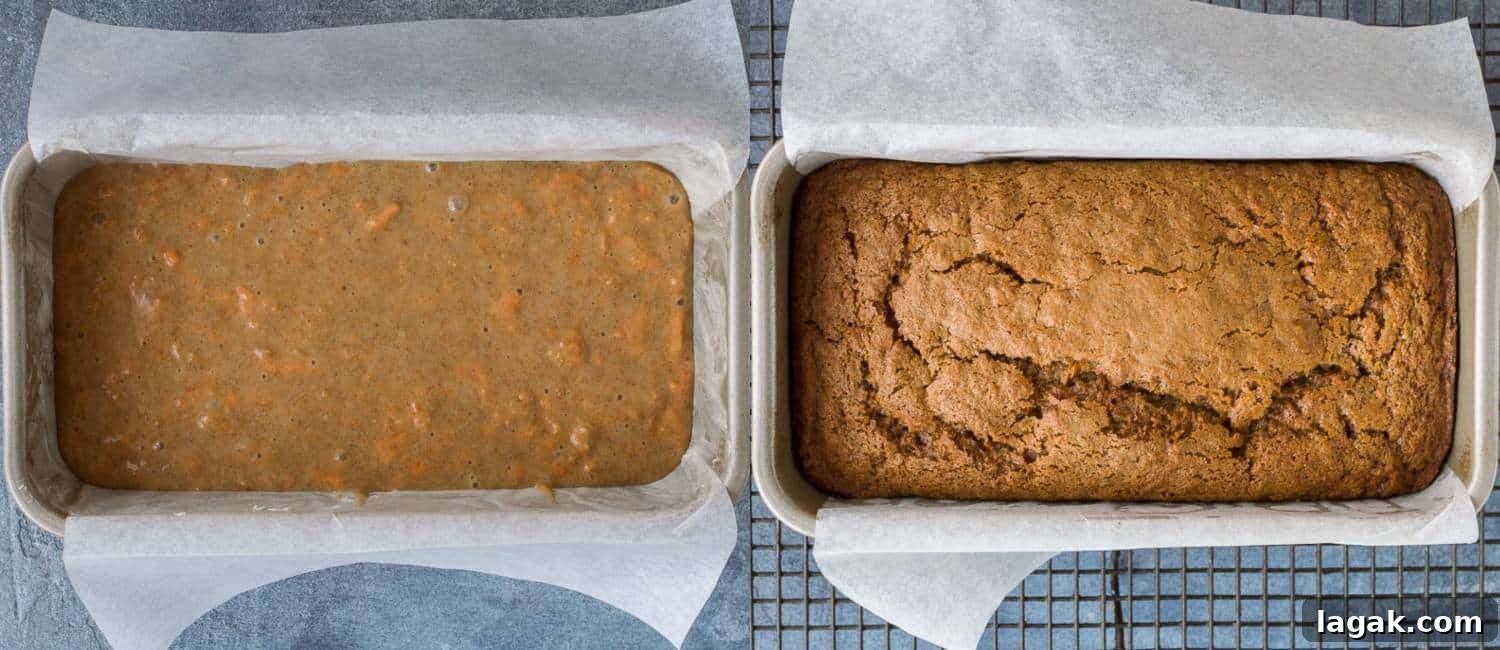 Moist Vegan Carrot Cake Loaf Recipe for Every Occasion 8 Step 4 - baking the cake