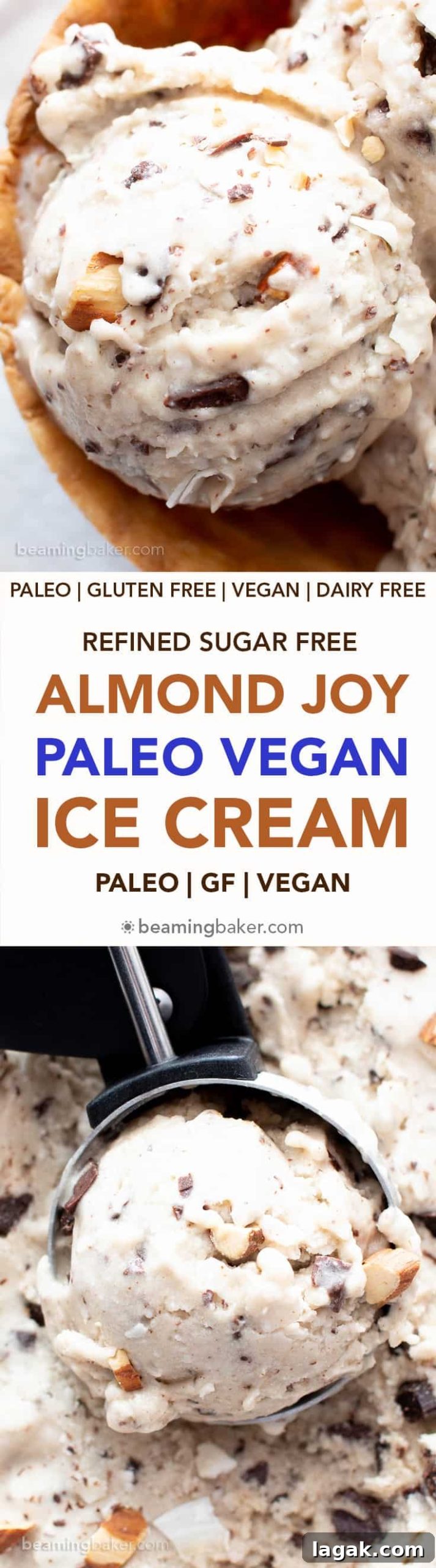 Vegan Paleo Almond Joy Ice Cream — Refined Sugar Free Recipe 6 Almond Joy Vegan Paleo Ice Cream