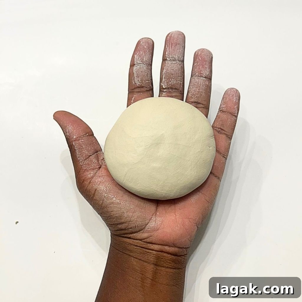 Kneading clay