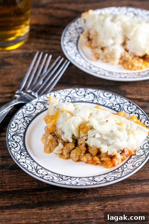Buffalo Chicken Shepherd's Pie with Blue Cheese Cauliflower Mash