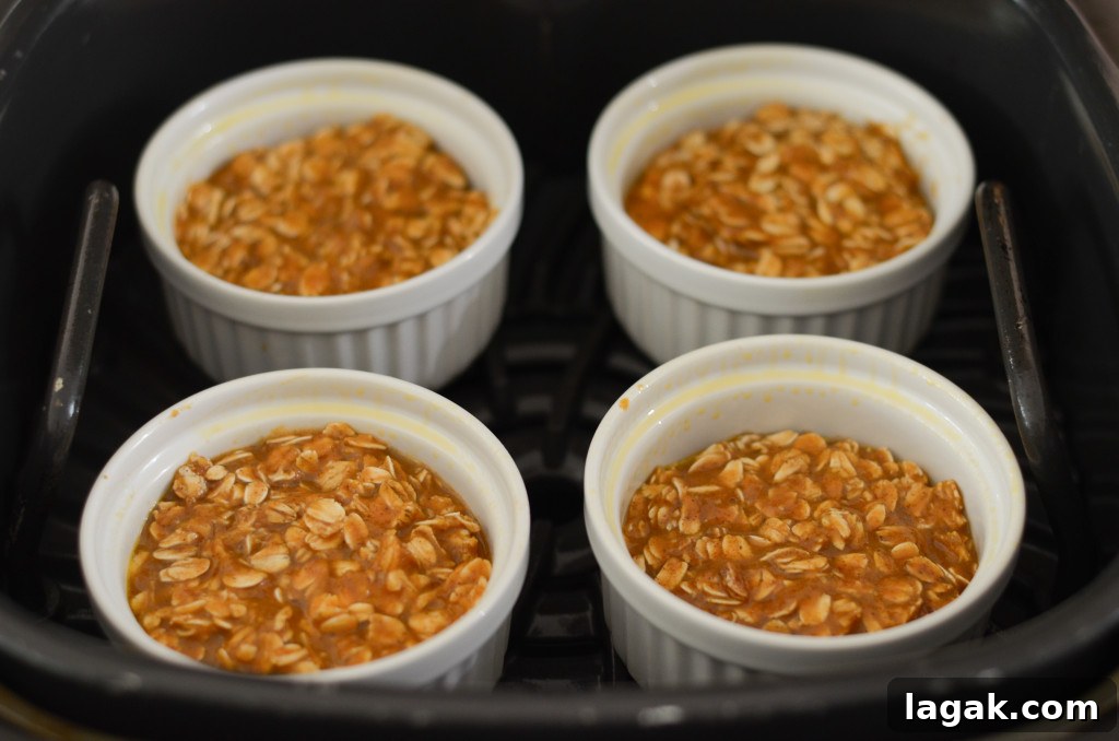 air fryer baked pumpkin oatmeal