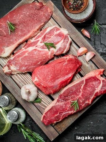 The best meat for jerky on cutting board with spices and seasonings