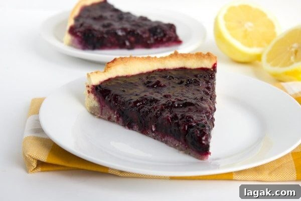 Fresh Blackberry Tart on a plate