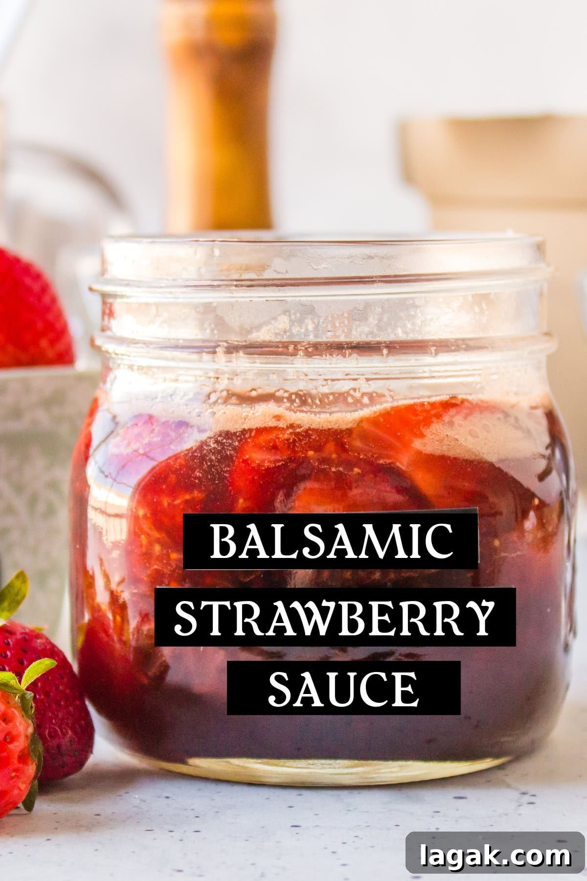 balsamic strawberry sauce in a jar