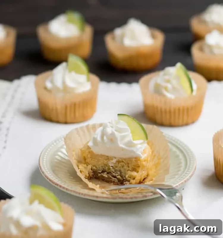 Mini key lime pies styled on a plate