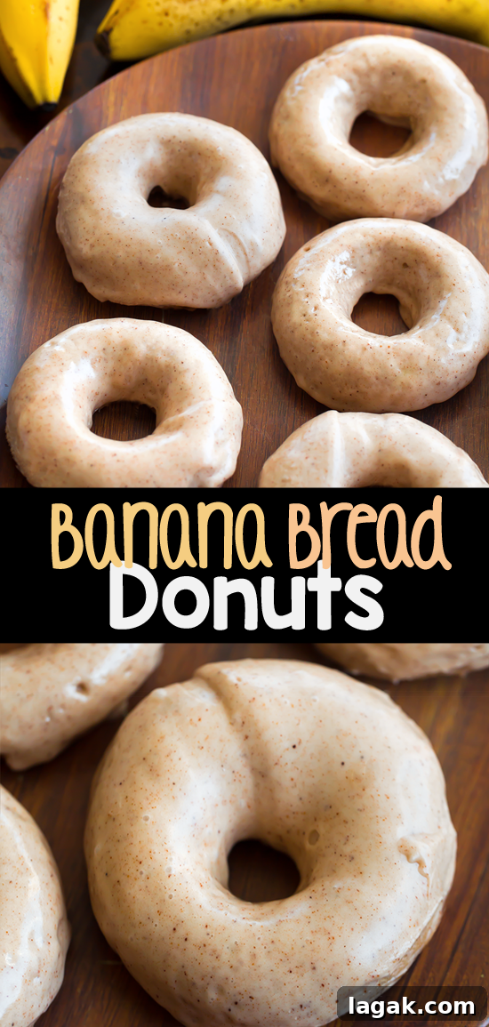Baked Banana Bread Donuts - Cinnamon Cream Cheese Frosting
