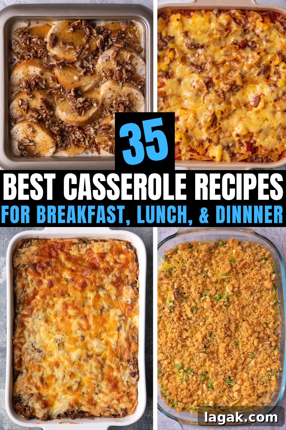 A compilation of four casserole recipes.