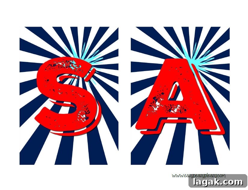 Patriotic July 4th Bunting Banner USA Free Printable.