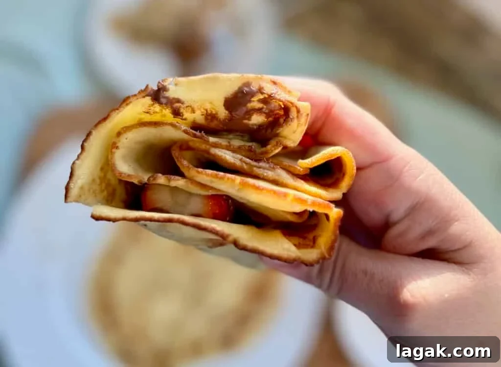 Reheated crepes on a plate