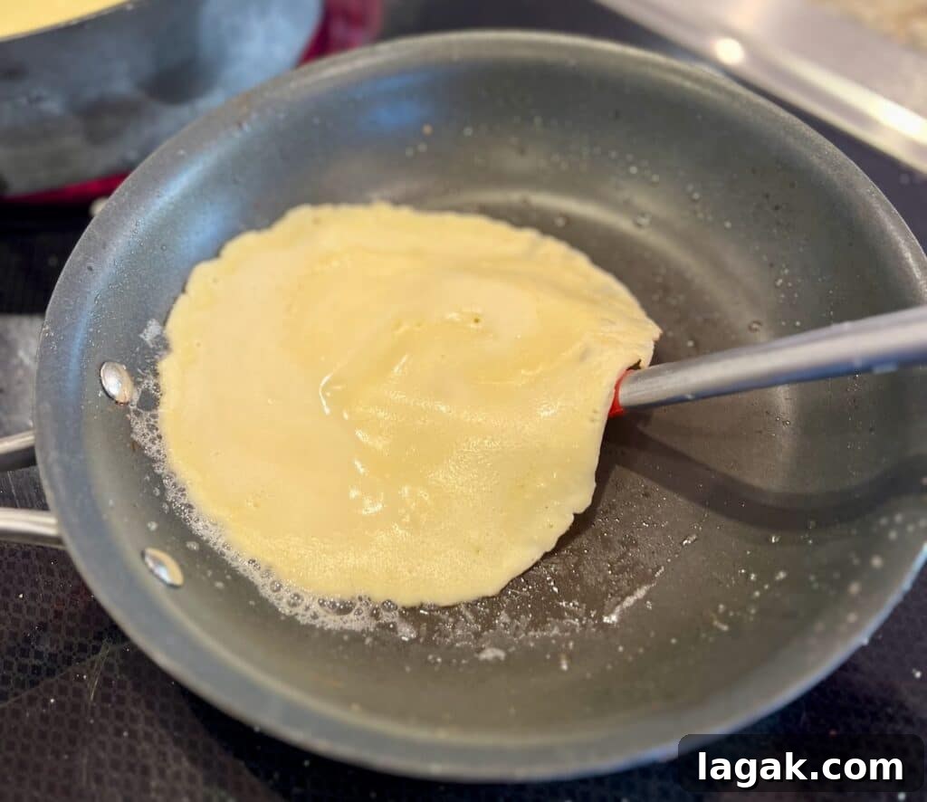 Stack of golden crepes