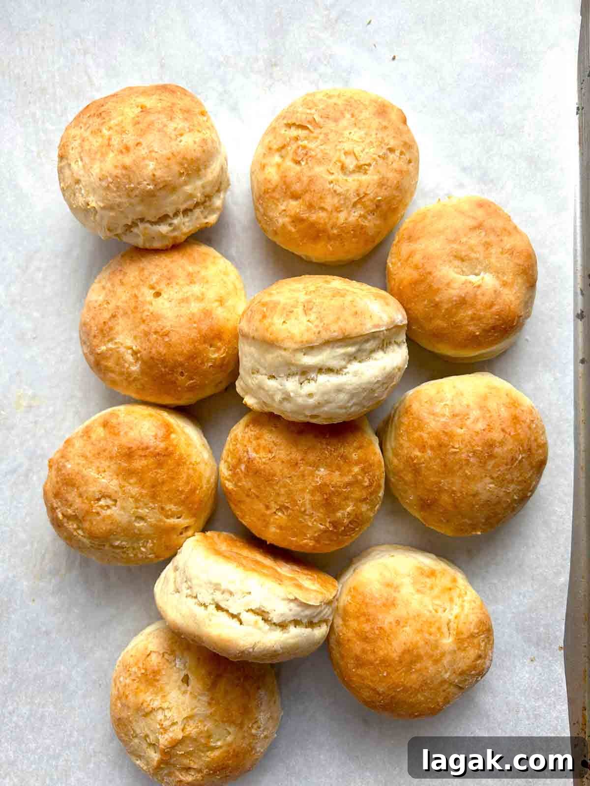 baked scones on parchment paper.