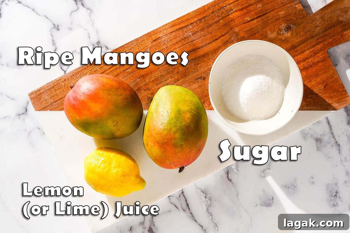 Recipe ingredients on cutting board with text labels