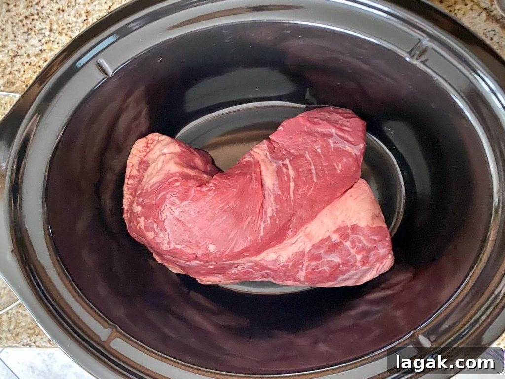 raw brisket in slow cooker without spices
