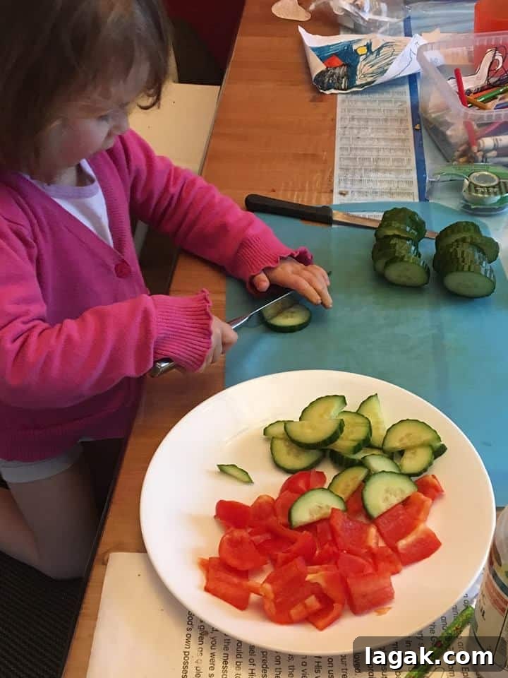 girl chopping veggies