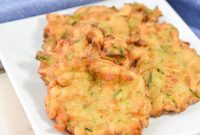 Crispy Zucchini Pancakes with Herbed Yogurt Dip