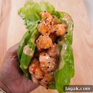 Served bang bang shrimp lettuce wraps